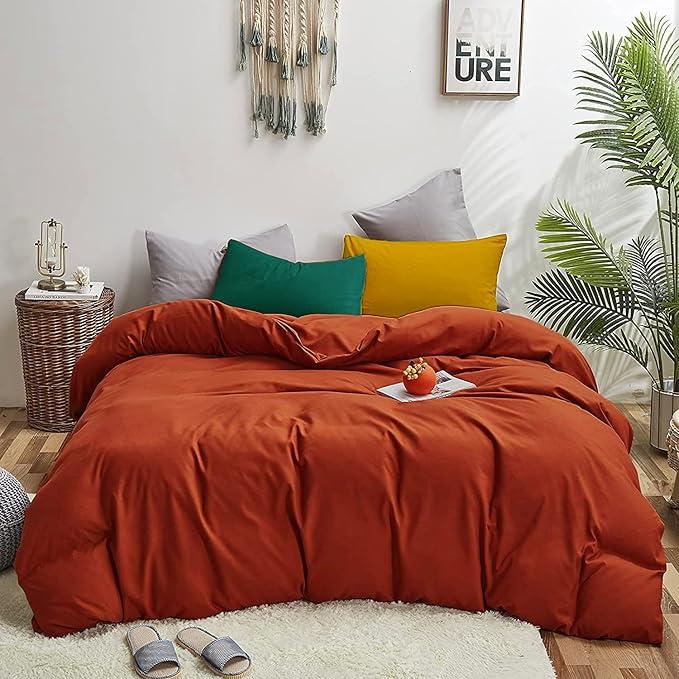 Burnt Orange King Size Comforter Set 3Pcs Terracotta Bedding Comforter Sets Rust Comforter King Caramel Comforter Sets King