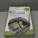 JASIWAY Dish Drying Rack in Sink, Expandable Stainless Steel Dish Drainers for Kitchen Counter, Dish Dryer Rack for Inside Sink, Over The Sink Dish Racks with Utensil Holder, Silver