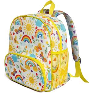 Toddler Backpack for Girls 3-8: Preschool Kindergarten Backpack - Cute Kids Backpacks for Girls Boys-Sunshine, 15H