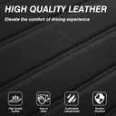 Faux Leather Car Seat Covers Two Front Seat, Foam Seat Cover for Car, Universal Car Seat Protector with Waterproof and Breath Fit for Cars, Trucks, SUV, Vans (Black Striped)