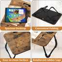 Lap Desk Foldable Laptop Table Portable Bed Tray Desk with Holders for Cup and Tablet Small Personal Lap Tables for Sofa Couch Floor Travel Beach Camping Dark Brown
