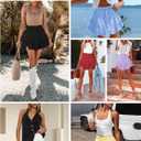 Women's High Waist Ruffle Mini Skirt Lace Trim Flowy Boho Skorts for Women Flared Tiered Golf Tennis Athletic Skirts (Purple)