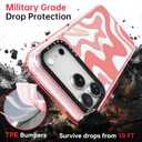 Bouvardia for iPhone 17 Pro Max Case, Cute Girly Design for Women, Shockproof & Aesthetic, Ripples (Pink)
