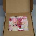 Serwalin 2 Pcs Artificial Pink Flowers, Faux Roses Flowers Combo Box Sets, Silk Flowers with Stems for Wedding and Cake Decoration Blush Pink White Table Centerpieces Flower