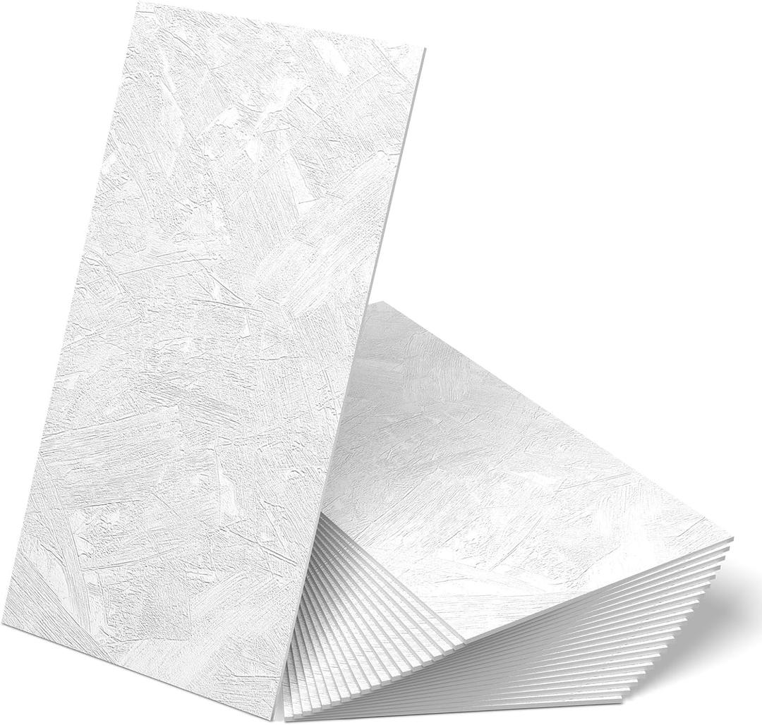 WADILE Peel and Stick Concrete Wall Panels 11.8"x23.6" PVC Faux Tile, 20 Pack