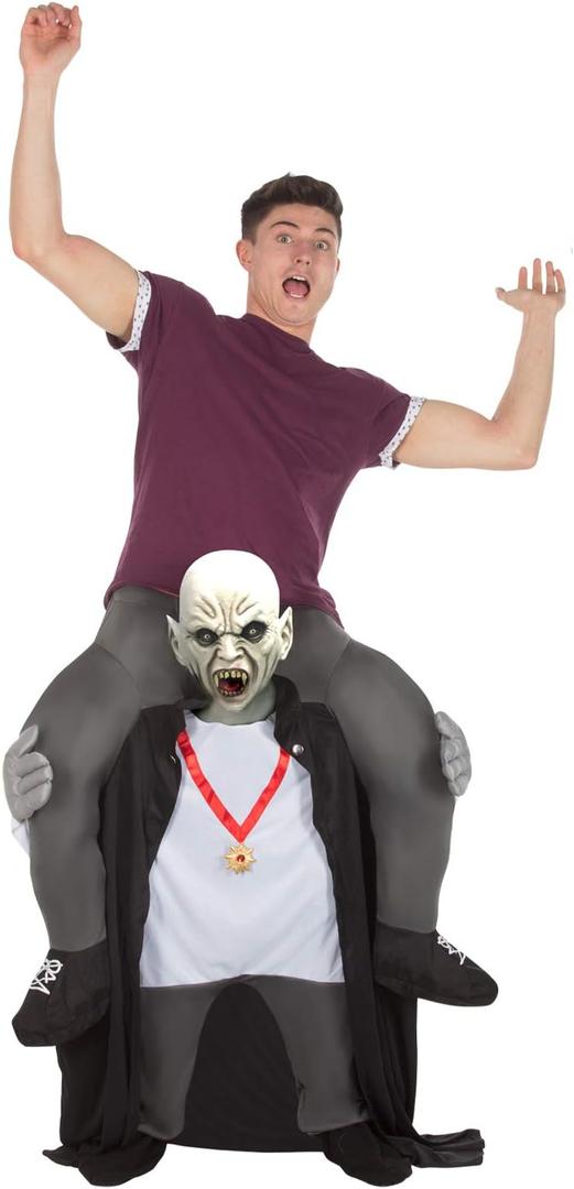 Morph Vampire Adult Piggyback Costume, Vampire Rideable Outfit, Scary Piggy Back Costume Adult