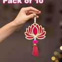 ZIG ZAG Pack of 10 Lotus Hangings for Diwali Decoration – Floral Wall Hangings for Temple, Wedding, Festival, and Christmas Decor (22.8 cm x 9.6 cm) Latkan Toran