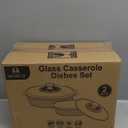 M MCIRCO 4-Piece Glass Casserole Baking Dish, Set of 2 Casseroles With Glass Lids, 1.9 Qt and 3 Qt