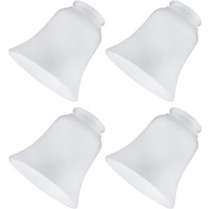 Glass Shade Replacement for Light Fixtures, 4 Pack Ceiling Fan Light Covers, Frosted Opal Color Ceiling Fan Glass Globes, 4 3/4" Diameter, 2 1/8" Fitter