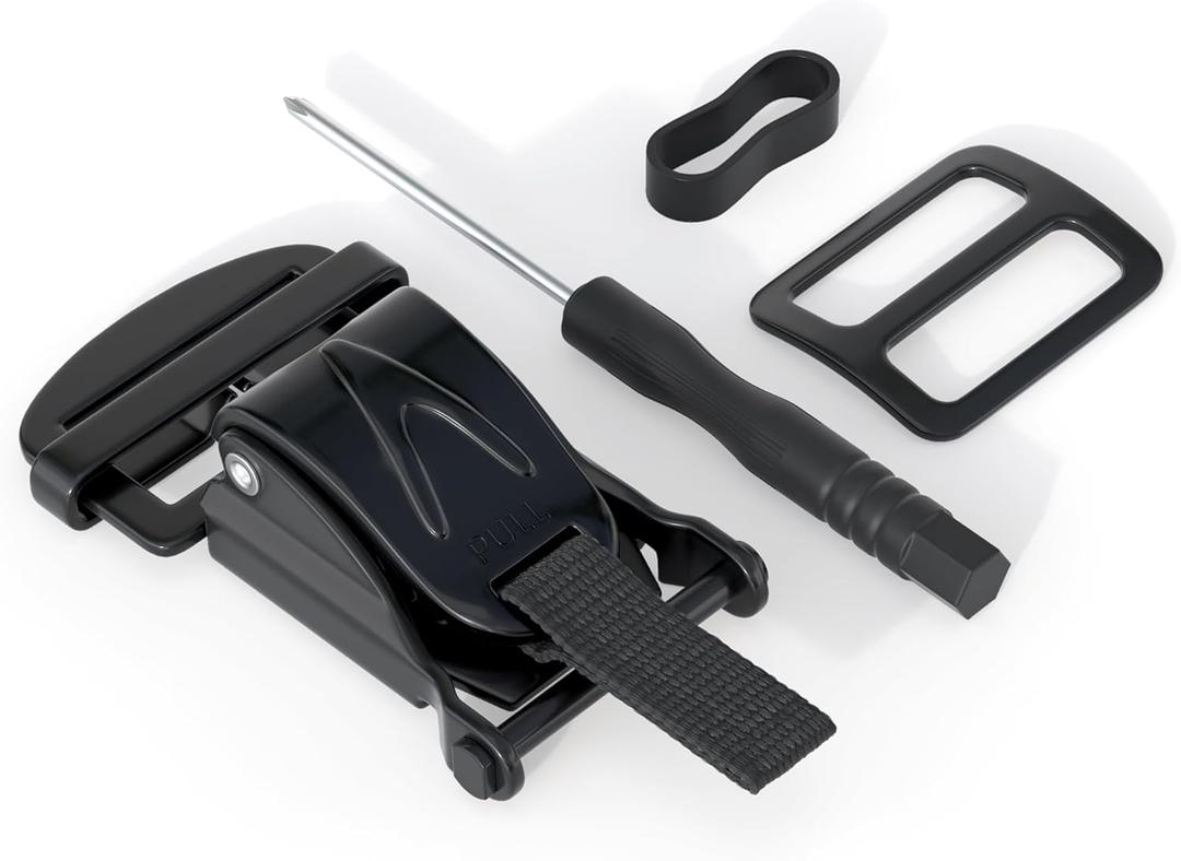 Universal Helmet Quick Release Buckle Kit - Stainless Steel Motorcycle Accessory - One-Handed Release for Full Face, Half, 3/4 D-Ring Helmets - Black(1 Pack)