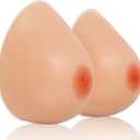 IVITA Silicone Breast Form Fake Boobs Fake Breast Bra Enhancers inserts for Mastectomy Prosthesis (DD, Nude)