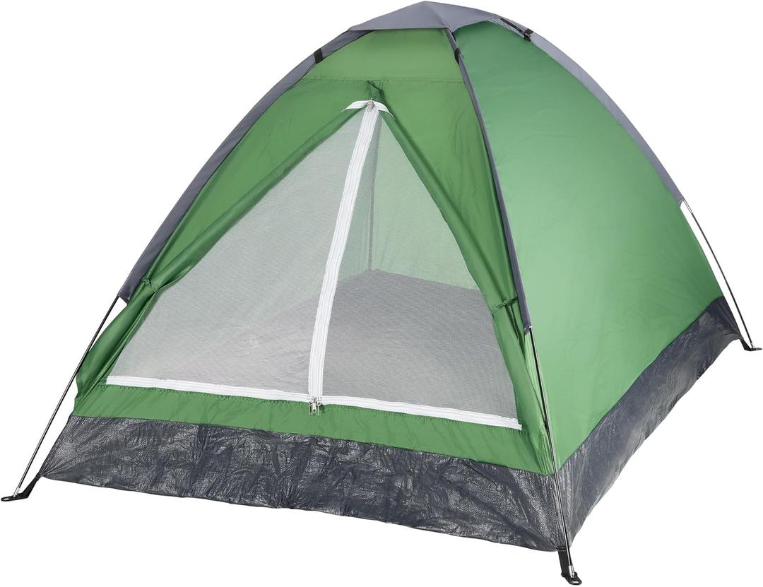 2 Person Outdoors Camping Tent with Rain Fly and Carrying Bag - Lightweight Outdoor Pop Up Tents for Camping Essentials, Music Festivals, Backpacking, Hiking, or Beach Shelter by Wakeman Outdoors (Green)