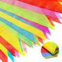 Chengu 20 Sets 1640ft 1000 Pcs Colorful Pennants Banner Flag Bulk Multicolor Banners Carnival Decorations Grand Opening Decorations Nylon Triangle Flag Banner for Party Shops(Colorful)