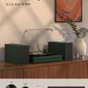 Record Player for Vinyl with External Speakers Belt-Drive Turntables for Vinyls Records Dual Stereo Speakers LP 3 Speed BT Wireless AUX-in Headphone Auto Stop New Sleek Stylish Dark Matte Green