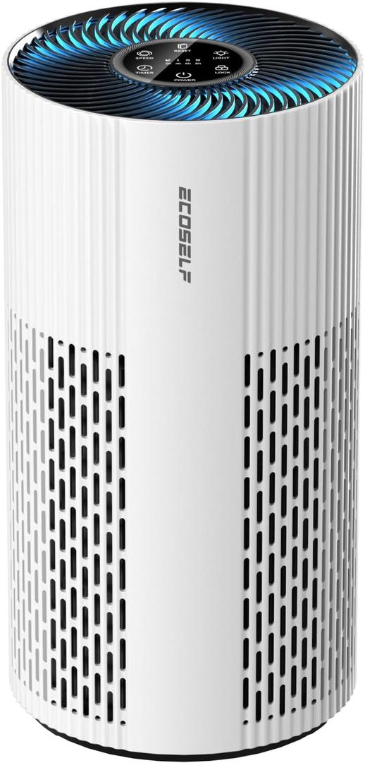 Air Purifiers for Home Large Room Up to 1500 Ft with True HEPA Filter, 20dB Sleep Mode, 360 Air Intake & Outlet, Air Cleaner for Bedroom Pets Dander, Smoke, Dust, Odors, HAP604, Bright White