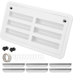RVGUARD RV Refrigerator Lower/Upper Mount Vent 20-3/4"W x 10-3/4"H, RV Refrigerator Vent Cover Replacement White with Screen for Camper Trailer