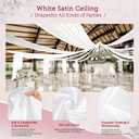 8 Panels White Ceiling Drapes for Wedding 5ftx10ft Arch Draping Fabric Premium Smooth Satin Drapery Decorations for Party Ceremony Stage Swag