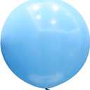 36 Inch Giant Latex Balloons, Standard Light Blue Round Balloons for Birthdays Weddings Receptions Festival Party Decoration, 5 Pcs