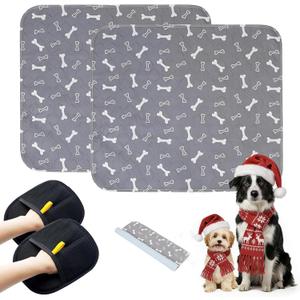 2PC Puppy Pee Pads with Pheromones, Washable Puppy Training Pads for Dogs Reusable Puppy Potty Pads for Dogs and Cats(with Pet Hair Removal Gloves)