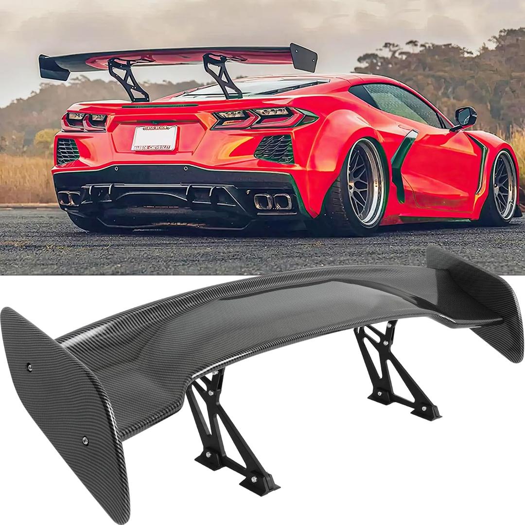 57 Inch Universal Rear Spoiler, GT Style Car Rear Trunk Spoiler Wing Spoiler Compatible with Chevy Corvette C8 C7 Camaro Mazda Miata RX-7 Nissan Lexus Toyota Honda Civic Ford Mustang Scion
