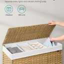 SONGMICS Rolling Laundry Hamper with Lid, 210 L 4-Section Synthetic Rattan