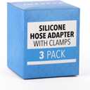 IMPRESA Silicone Hose Adapter - Green, 3/4-Inch, Pack of 3 - Water Hose to Sink Faucet Adapter - Universal Faucet Connector with Clamp - Slip-On Connector