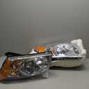 Headlights Assembly Pair for 2007 2008 2009 2010 2011 2012 Dodge Caliber Headlamps Replacement Driver and Passenger Side,Chrome Housing Amber Reflector
