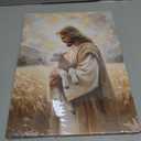 OTOSTAR Jesus and Lamb Christian Wall Art Canvas Prints - Jesus Saves the Lost Lamb Christian Canvas Wall Art for Prayer Room Baptism Serenity Prayer Church Decor - 12 x 16 Inch