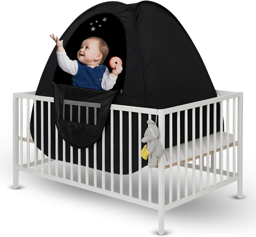 Baby Sleep Tent Breathable Blackout Cover for Pack N Play, Crib Cover & Travel Sleep Pod, Easy pop up Setup for Toddlers and Babies Easy and Ready | Breathable, Easy Setup