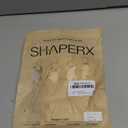 SHAPERX Women's Seamless Shapewear Bodysuit Tummy Control Body Shaper Waist Defining Body Suit (Beige Mid Thigh) S/M