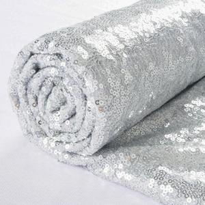 ShiDianYi 30 Feet Sequin Fabric by The Yard 10 Yards Silver Fabric for Sewing Glitter Mesh Material Sparkle Fabrics for Dress Silver Sequin Fabric Backdrop