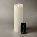 Flameless LED Candles with Remote Control, 3"x 9.1"Flickering 3D Moving Flame Battery Operated Candles in Real Wax Shell for Indoor Use, Home Decor White