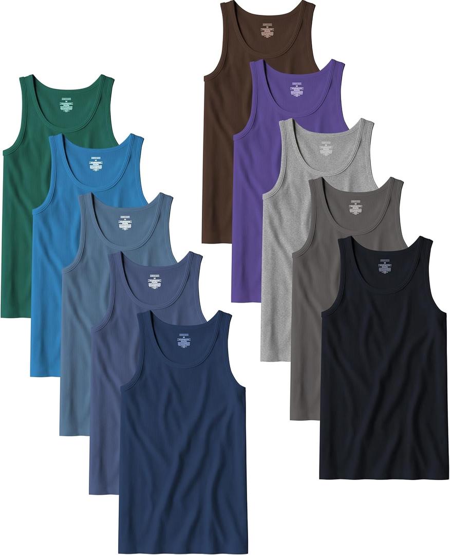 Andrew Scott Men's A Shirt Tanks | Cotton Tank Top Athletic Undershirts | Multi Packs & Colors (Medium)