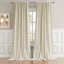 DUALIFE Black Out Curtain Drapes 108 Inch Length for Living Room Thermal Insulated Blackout Energy Saving Long Curtains for Patio Sliding Glass Door, 52x108 Inch,9FT,2 Panels