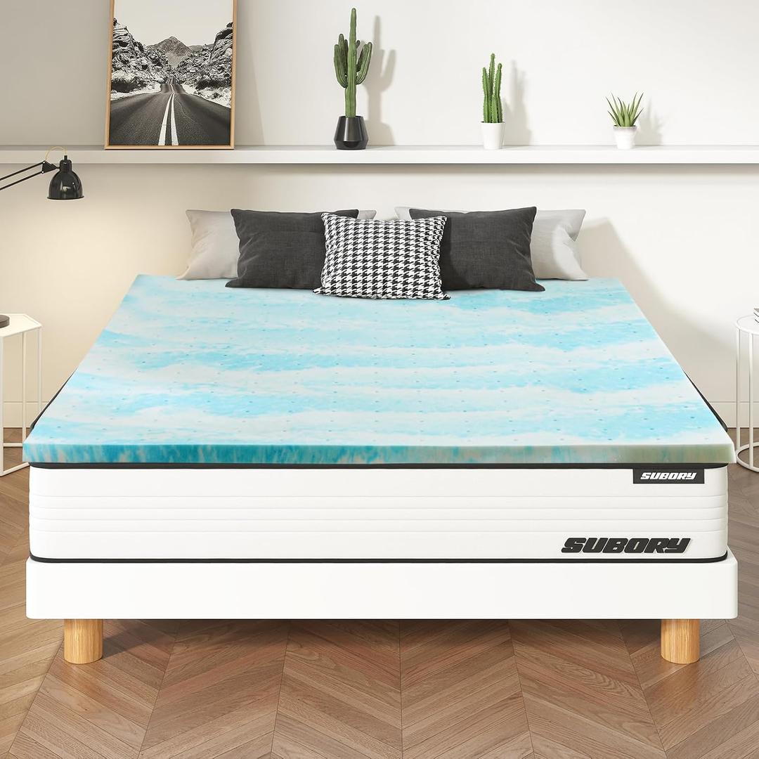Memory Foam Mattress Topper Twin Size, 2 Inch 3 Inch Gel Infused, Bed Pad for Sofa, RV, Camper (3 inch TwinXL)