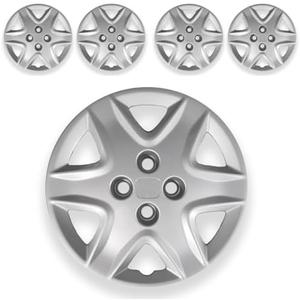 Hubcaps 15 Inch for Honda Civic – Set of 4 Silver Wheel Covers – Bolt-On Hub Caps for Honda Civic – Durable Replacement Hubcaps for – Easy Installation - Revion Automotive