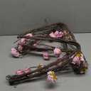 Flexible 118 inch Large Flexible Artificial Tree Fall Vines Twine Wood Branches with Peony Flowers Garland Twig Reptile Climbing Fake Plants for Wedding Arch Christmas Wall Door Hanging, 1