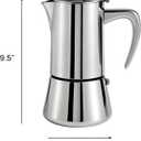 Stainless Steel Stovetop Espresso Maker Italian Moka Pot, Induction Compatible Espresso Coffee Maker with Safety Valve (10 Cups)