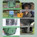 Indestructible Cat House Outdoor with Two-Sided Escape Door, Insulated and 100% Waterproof, Outside Weatherproof Feral Cat Shelter for Winter, Oxford Cloth Upgraded (Green, L)