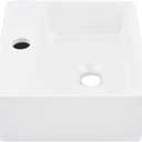 16x12 Inch Wall Mount Ceramic Bathroom Sink - Rectangle Vessel Sink with Faucet Hole, Perfect for Small Bathrooms