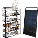 6 Tier No-Assembly Shoe Rack, Foldable Shoes Rack Organizer Without Installation, Portable Solid Metal Shoe Shelves for Closet, Entryway, Front Door Entrance