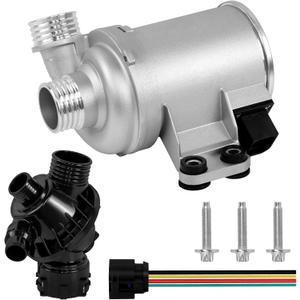 11518635090 Electric Engine Water Pump w/ 11537598865 Engine Coolant Thermostat Housing Compatible with BMW 335i,435i,X5,X6,335i xDrive,335i GT xDrive,435i xDrive,Gran Coupe,M2,M235i,M235i xDrive