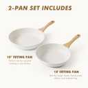 SENSARTE Nonstick Frying Pan Skillets, White Ceramic Coating Omelette Pans, Healthy Cookware Chef's Pan, Free of Intentionally Added PTFE & PFAS (10+12 Inch)