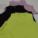 Real Essentials 3 Pack: Women's Dry Fit Crop Summer Tank Top - Gym Yoga Workout Sports Tee (Also in Plus Size)(Small, Standard, Multicolor)