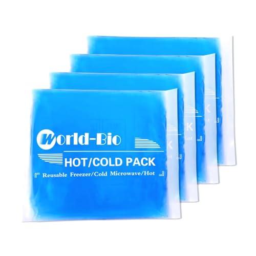 Gel Soft Flexible Ice Packs for Injuries, Reusable Cold Pack, Hot Cold Compress for Joint&Muscle Pain, Surgery Recovery, Inflammation, Swelling, Face, Head, Wrist, Ankle&Foot Injury, 4 Pack-5.1"x6.3"