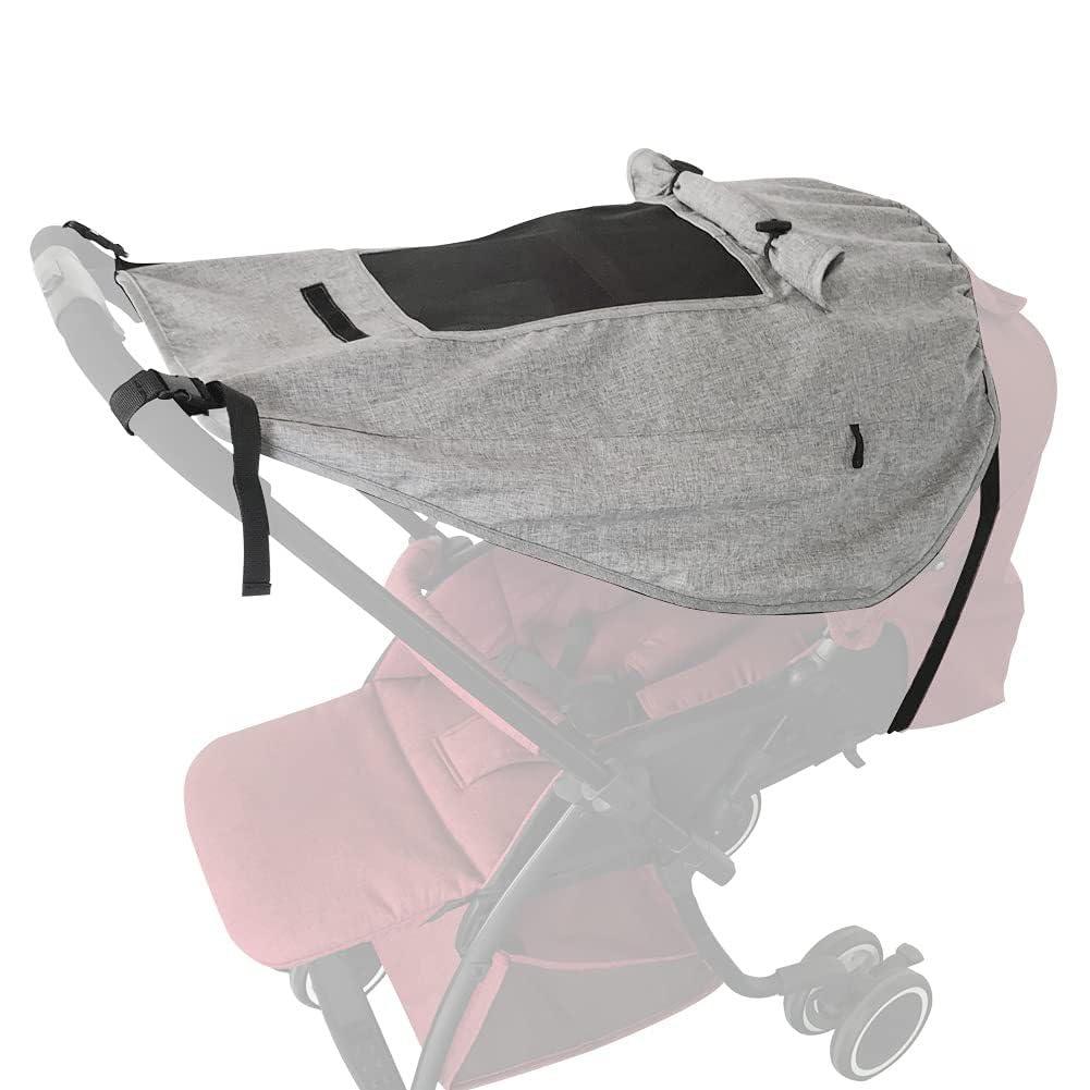 Universal Stroller Sun Shade UV Protection Baby Stroller Sun Cover Waterproof Stroller Cover with Viewing Window for Outdoor(Only Sun Cover) (grey)