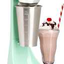 Nostalgia Two-Speed Electric Milkshake Maker and Drink Mixer, Includes 16-Ounce Stainless Steel Mixing Cup & Rod, Jade Green