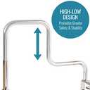 DMI Chrome Plated Grab Bars For Bathtubs And Showers For Seniors For Bathtubs And Showers, Adjustable Bathtub Rail Safety Grab Bars, Rust-resistant, 250 Lb Capacity, Textured Non-Slip Handle, 3.3-5.8"