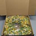 24-26 Yellow Faux Silk Wild Flower Spring Summer Easter Wreath for Front Door  Artificial Green Eucalyptus Leaves Farmhouse Front Porch Wall Wreath  All Season Outdoor and Indoor Use