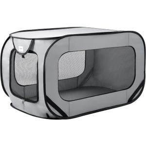 Love's cabin 36in Portable Large Dog Bed - Pop Up Dog Kennel, Indoor Outdoor Crate for Pets, Portable Car Seat Kennel, Cat Bed Collection, Grey (36.6"L x 21.2"W x 21.2"H)